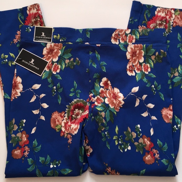 Jules & Leopold Floral Pants Size Large - Picture 2 of 4